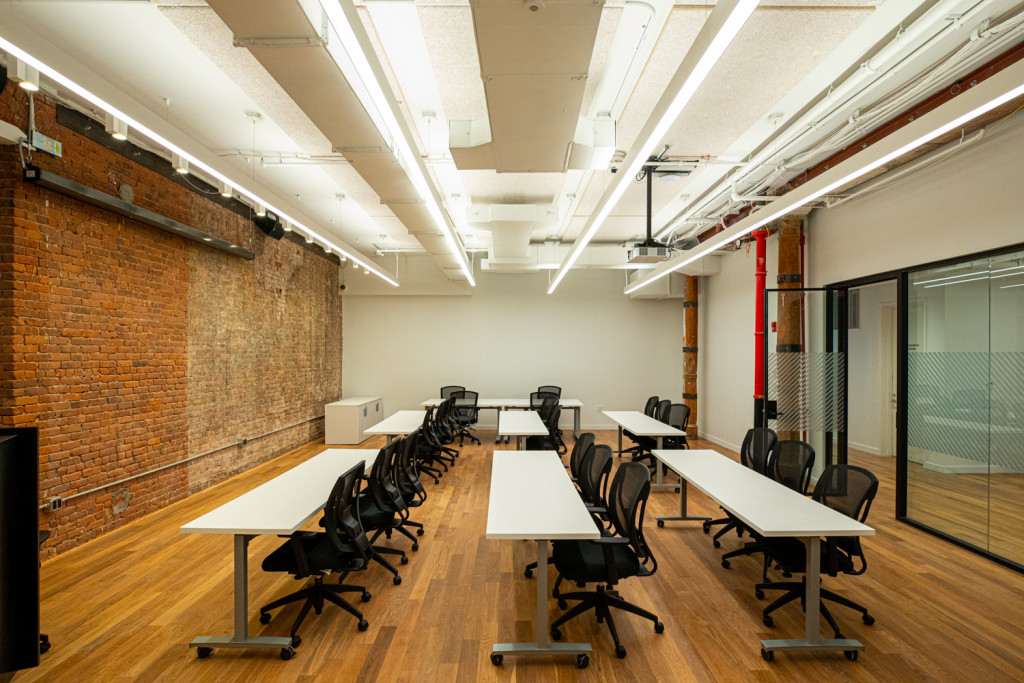 A look inside one of the many classrooms at the expanded BrainStation New York.